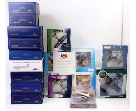 A collection of mixed 1/72 scale boxed diecast aircraft by Oxford Witty Wings, Corgi Aviation Archive and others, 17 examples