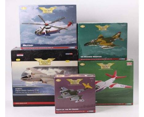 Corgi Aviation Archive 1/72nd scale boxed aircraft group of 5 comprising reference numbers AA34707, AA34706, AA33218, AA35010