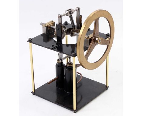 Scratchbuilt stationary table engine, comprising single cylinder with exhaust and take off points, fitted with slip eccentric