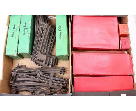 Hornby 0 gauge track: Electric: 36 straights (VG) (BVG) will not require much cleaning; 6 solid base L/h &amp; 2 R/h points, 