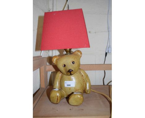 Modern table lamp with based formed as a teddy bear