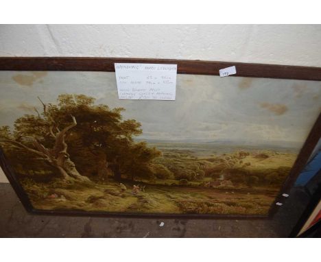 Framed lithographic print, haymaking
