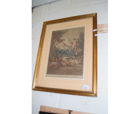 19th Century coloured print, Happiness