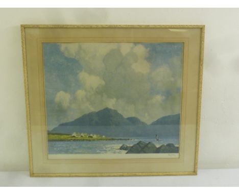 Paul Henry framed and glazed limited edition lithographic print of a seascape, stamped bottom left, signed bottom right, 46 x