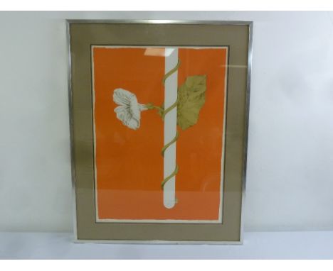 Rosemary Simmons a framed and glazed limited edition 26/50 polychromatic lithograph of a flower dated 1971, 76.5 x 55.5cm