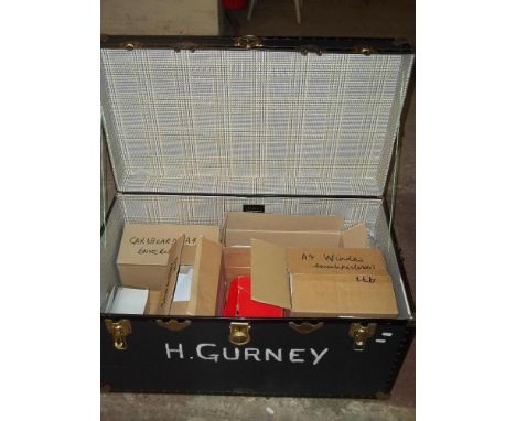 A TRAVEL TRUNK AND CONTENTS