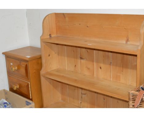 PINE 3 DRAWER BEDSIDE CHEST &amp; PINE OPEN SHELF UNIT     