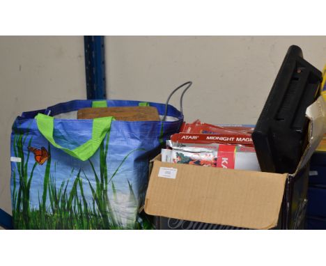 BAG &amp; BOX WITH XBOX 360 CONSOLE, VINTAGE ATARI CONSOLE WITH VARIOUS GAMES ETC     