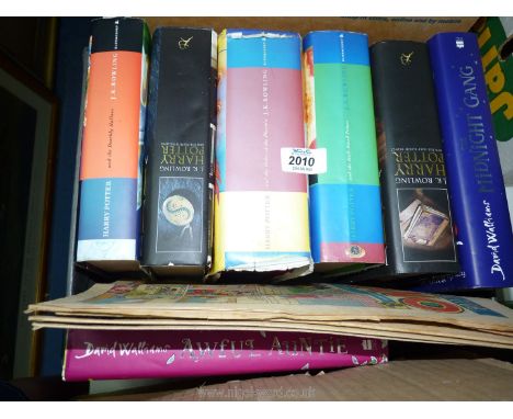 Five Harry Potter books (4 first editions), Midnight Gang &amp; Awful Auntie by David Walliams, etc.