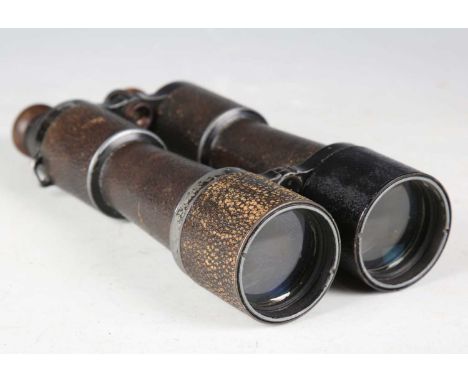A pair of Second World War period German Carl Zeiss Jena 10x50 binoculars, detailed 'Dekar 740506', with adjustable lenses an