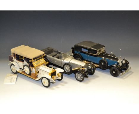 A Franklin Mint model of the 1911 Rolls Royce Tourer; others, 1929 Rolls Royce Phantom I Cabriolet De Ville (3)