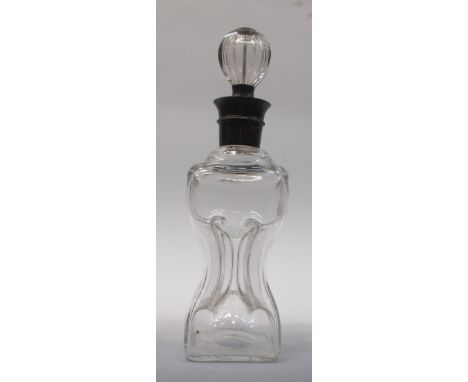 A glass and silver mounted decanter  