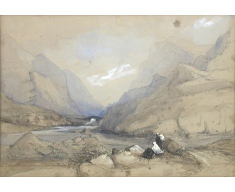 Bartholomew Colles Watkins (British, 1833-1891) - The Gap of Dunloe, County Kerry, Ireland, 1891, inscribed lower right, wate