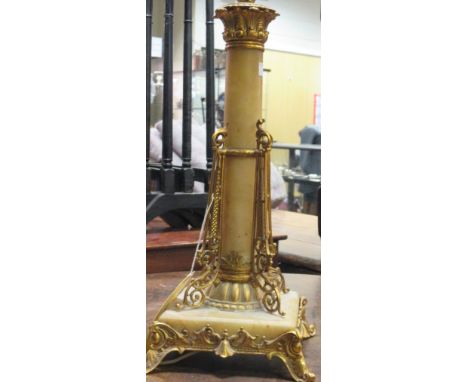 An onyx lamp base with gilt decoration  