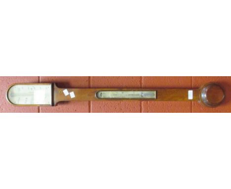 A 19th century mahogany stick barometer, M Wisker, York 92cm (36in)  