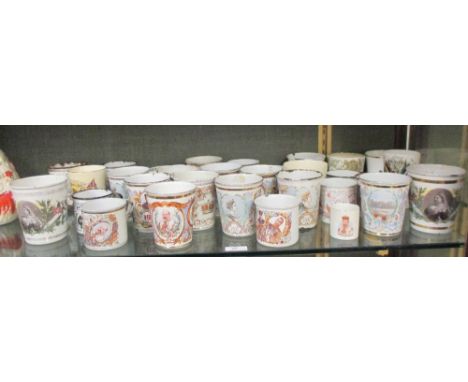 A collection of mostly Victorian enamelled Royal commemorative wares, some ceramic examples (31)  