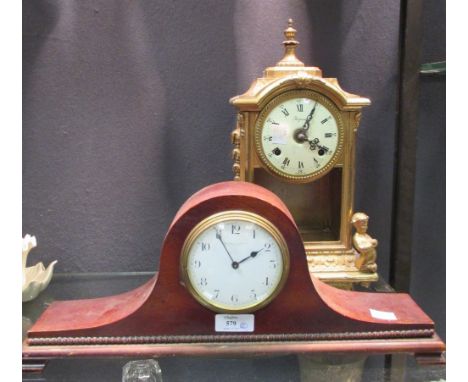 An early 20th century mantel clock together with another  