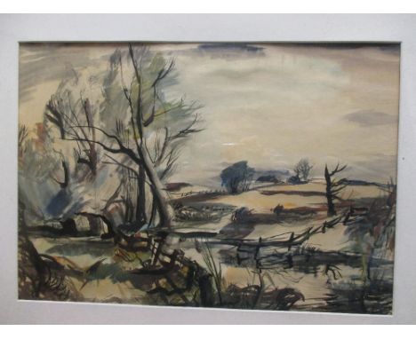 Rowland Suddaby (British ,1912-1973) Near Aldeburgh, Suffolk signed lower right "R Suddaby" watercolour 38 x 54cm (15 x 21in)