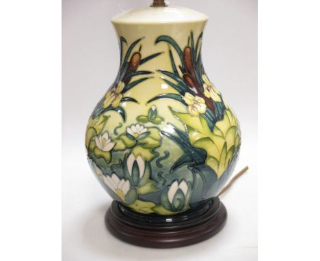 A Moorcroft pottery lamp base  