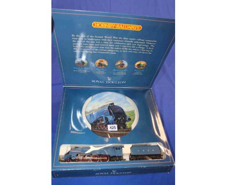 Royal Doulton Hornby Railway box 50th Anniversary Collection Sir Ronald Matthews engine and plate.