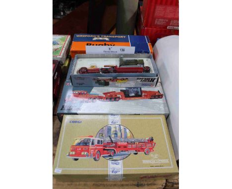Corgi Heavy Haulage boxed Diecast models including Aerial Ladder truck, Siddle Cook, Curtainside, Low Loader (6).
