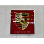 Illuminated Square Garage Sign - Porsche Red - NO RESERVE