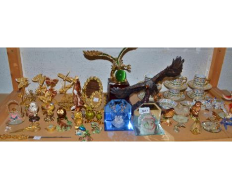 Mirella dressing table items including photograph frames, ring stands, etc.; a Crown porcelain coffee set and trinkets; glass