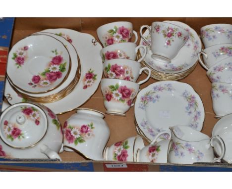 A Duchess Riversong part tea service comprising, tea plates, cups, saucers, milk jug and sugar bowl;   another similar