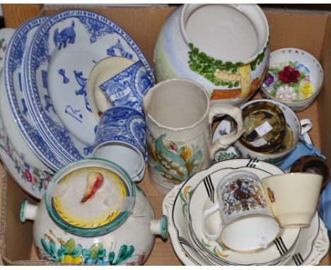 Ceramics - Spode Edwardian childhood plates; Spode Zodiac series mugs; a pair of Royal Worcester breakfast cups; an Art Deco 
