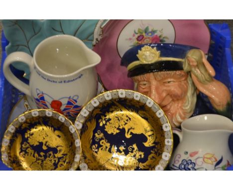 Ceramics - a Royal Doulton large size character jug, Old Salt, D6551; a Royal Crown Derby Paradise Avesbury pattern bowl and 