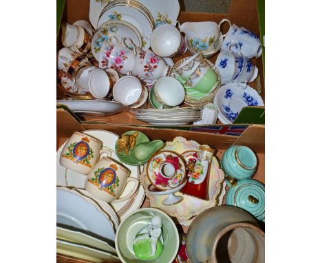 Ceramics- a Colclough Edwardian tea service; commemorative  mugs presented to the Major of Derby, 1937; Wade; Lovatts; Delft;