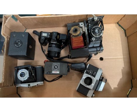 A selection of vintage cameras.