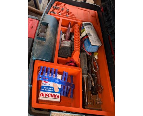 A selection of tools in a tool box etc.