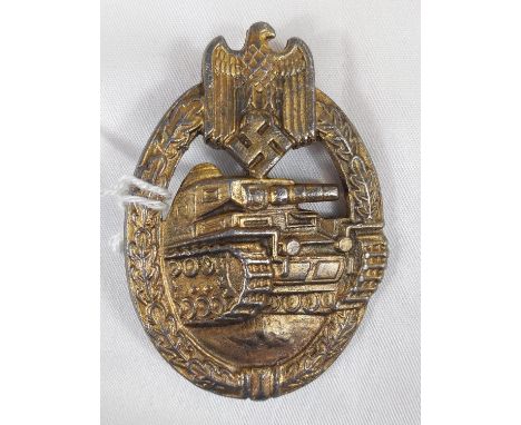Third Reich Army/Waffen - SS Tank battle badge by Frank and Reif Stuttgart.