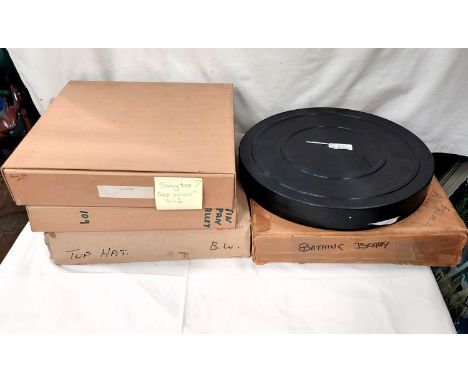 16mm musical films:- Top Hat, 3 reels in labelled box; Swingtime, 3 reels in labelled box; Bathing Beauty, 3 reels in labelle
