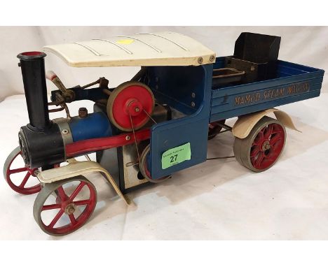 A vintage Mamod model of a steam wagon.