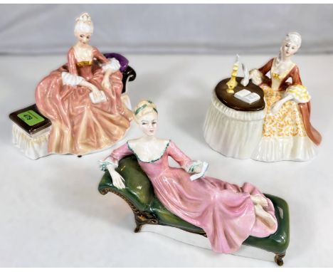 Three Royal Doulton sofa groups:- Meditation HN2330, Reverie HN2306, Repose HN2272.