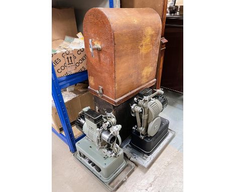 Cinetechnic Limited: Sound Film Projector No 553 in domed wooden case and another similar.