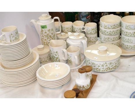 Hornsea "Fleur" Tea/Coffee/Dinner Service - 63 pieces inc. tea &amp; coffee pots, 6 trios etc.