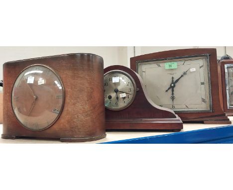 A large 1930's square dial mantle clock and two others.