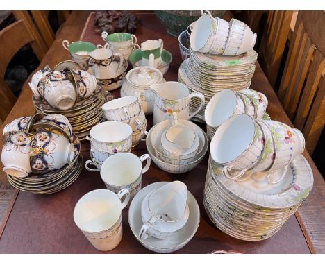 An Art Deco Wetley part tea service; another part tea service and various china etc.
