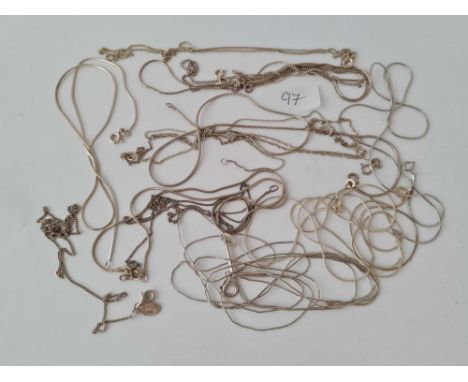 14 silver chains 37g