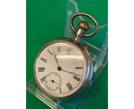 Vintage gents solid silver pocket watch 