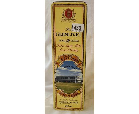 Metal Boxed Glenlivet 12 year aged Malt Scotch Whisky