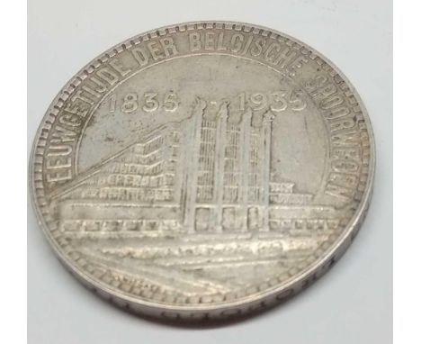 Belgium 1935 fifty francs (silver) 140,000 minted