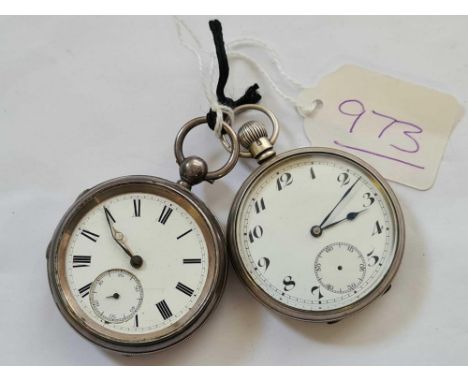 Two gents silver pocket watches both A/F
