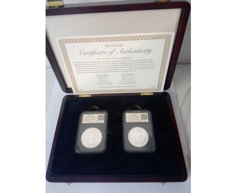 958 and 999 Silver Britannia Set cased