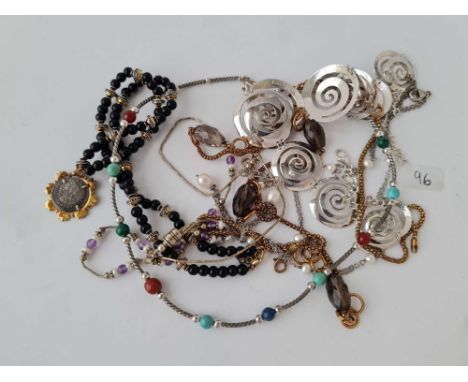 Six silver necklaces