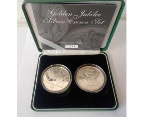 Golden Jubilee Silver Crown Set Royal Mint Issue cased