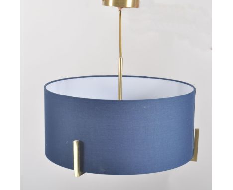 Dar Lighting - SANO323 - A contemporary Dar Lighting gilt metal &amp; fabric ceiling pendant light. The light having a gilt m